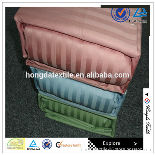 cheap price 1CM stripe sateen hotel bedding set